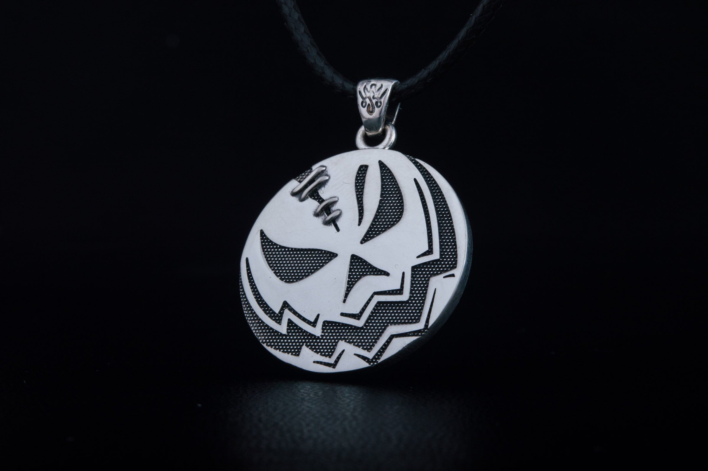 Halloween Pumpkin Pendant Sterling Silver Jewelry V02 - vikingworkshop