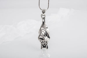 Bat Pendant Sterling Silver Halloween Jewelry - vikingworkshop