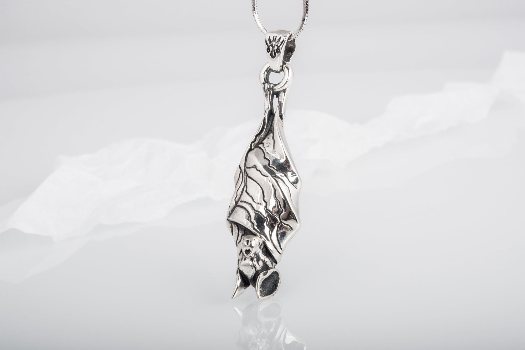 Bat Pendant Sterling Silver Halloween Jewelry - vikingworkshop