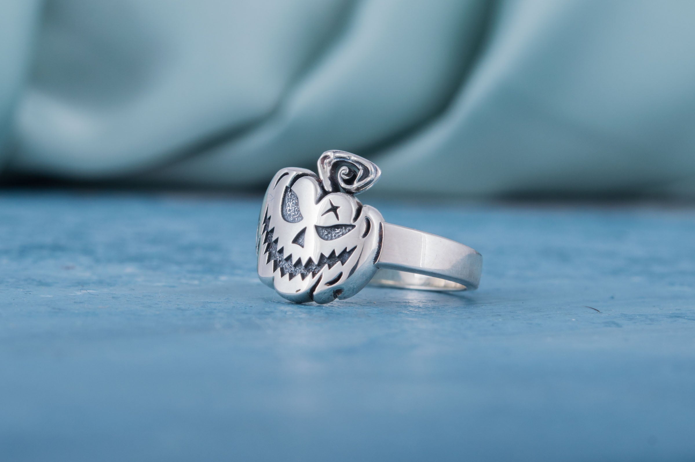 Ring with Pumpkin Sterling Silver Jewelry - vikingworkshop