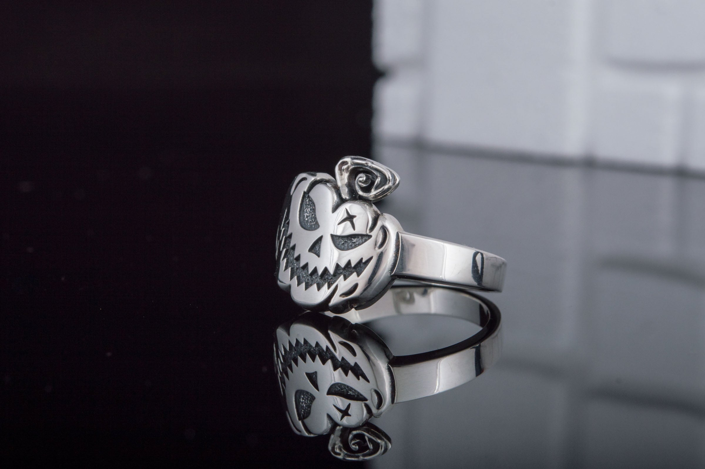 Ring with Pumpkin Sterling Silver Jewelry - vikingworkshop