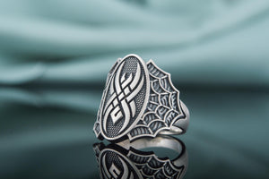 Ring with Spider Symbol Sterling Silver Jewelry - vikingworkshop