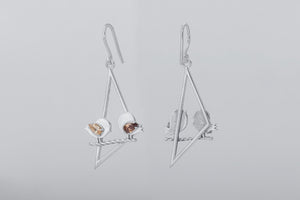 Little Birdies Earrings with Gems, 925 silver - vikingworkshop