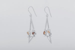 Little Birdies Earrings with Gems, 925 silver - vikingworkshop