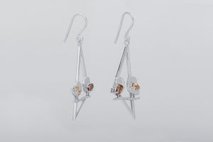 Little Birdies Earrings with Gems, 925 silver - vikingworkshop