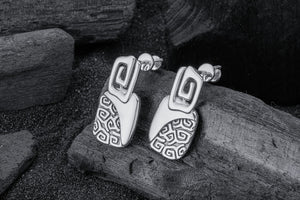 Calm and Angry Sea Earrings, 925 Silver - vikingworkshop