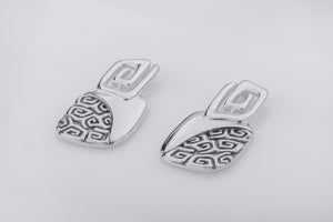 Calm and Angry Sea Earrings, 925 Silver - vikingworkshop