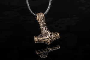 Thor's Hammer Pendant Bronze Mjolnir from Mammen Village - vikingworkshop