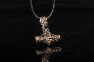 Thor's Hammer Pendant Bronze Mjolnir from Mammen Village - vikingworkshop