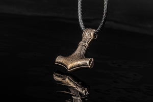 Thor's Hammer Pendant Bronze Mjolnir from Mammen Village - vikingworkshop