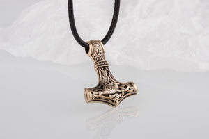 Thor's Hammer Pendant Bronze Mjolnir from Mammen Village - vikingworkshop