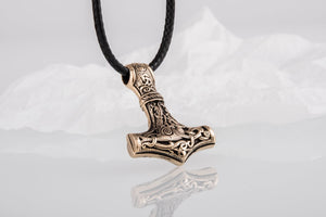 Thor's Hammer Pendant Bronze Mjolnir from Mammen Village - vikingworkshop