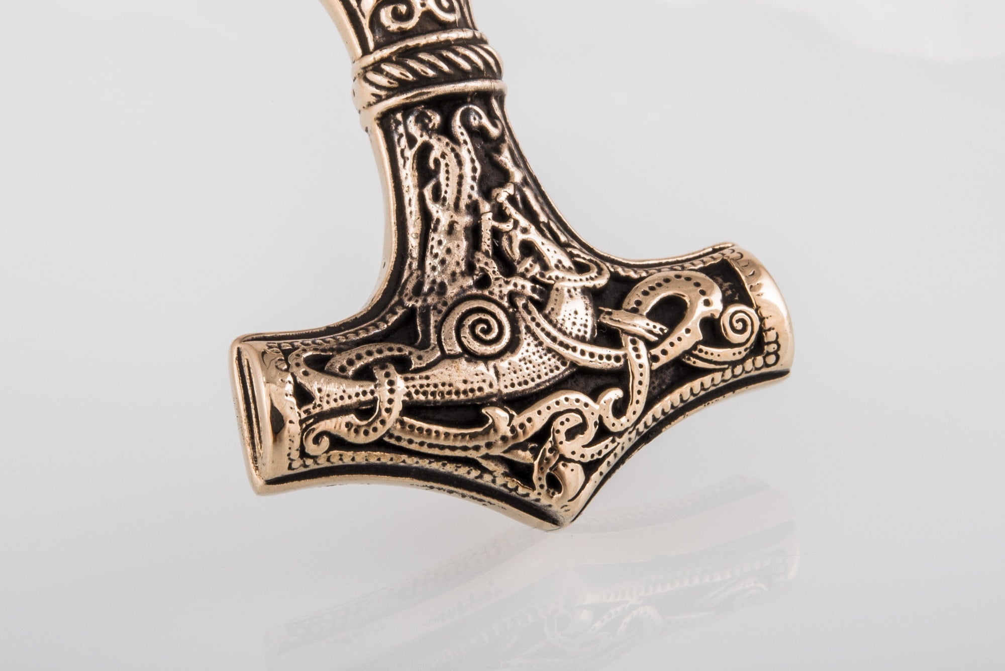 Thor's Hammer Pendant Bronze Mjolnir from Mammen Village - vikingworkshop