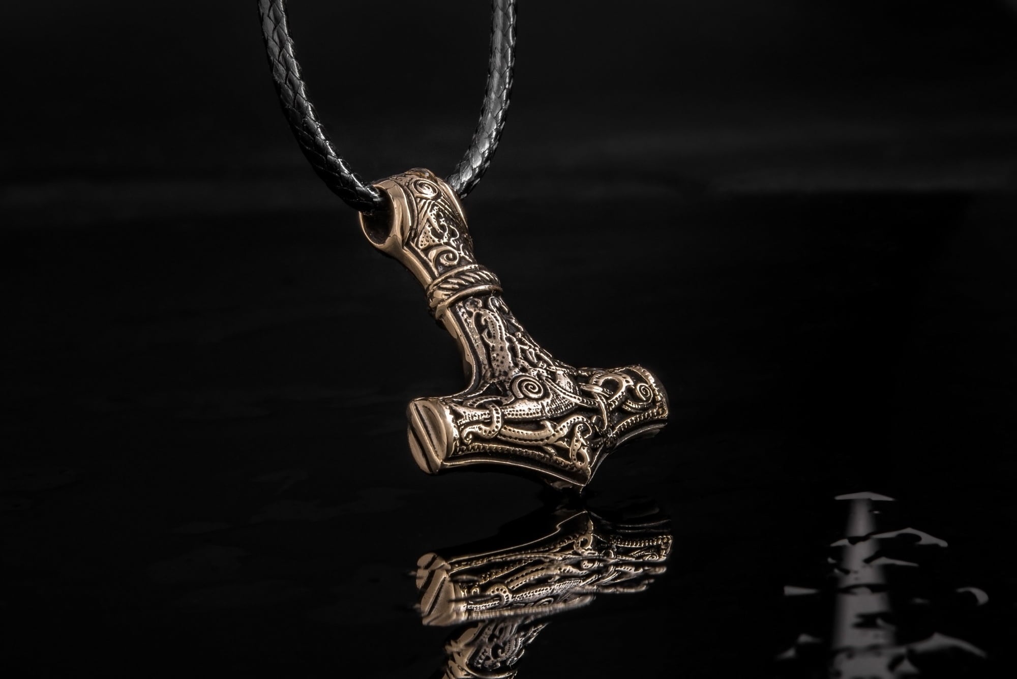 Thor's Hammer Pendant Bronze Mjolnir from Mammen Village - vikingworkshop