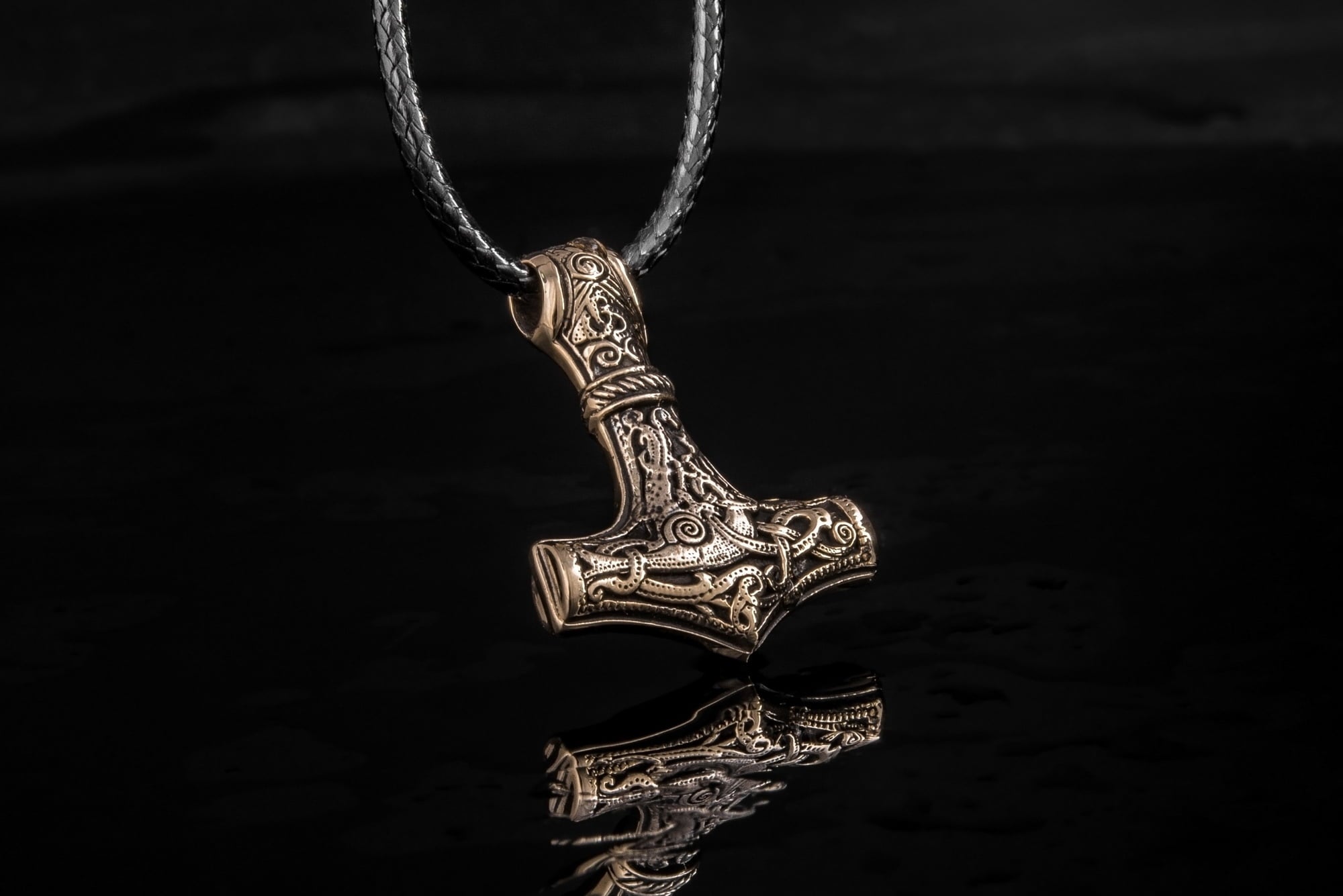 Thor's Hammer Pendant Bronze Mjolnir from Mammen Village - vikingworkshop