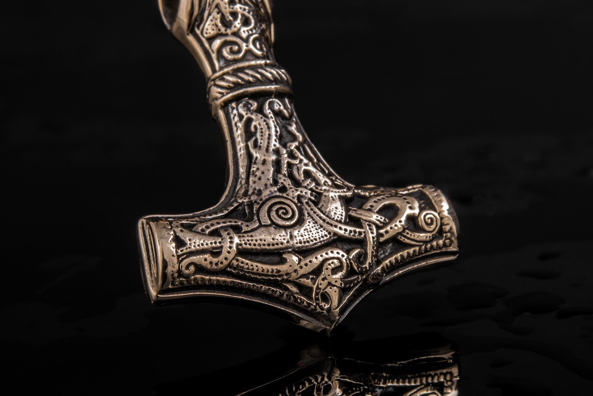 Thor's Hammer Pendant Bronze Mjolnir from Mammen Village - vikingworkshop