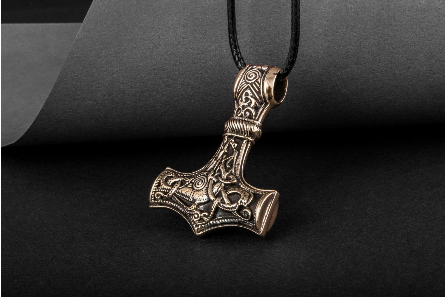 Huge Thor's Hammer Pendant Bronze Mjolnir from Mammen Village - vikingworkshop