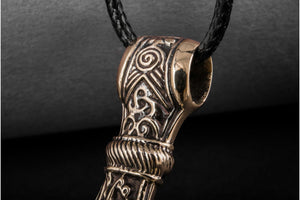Huge Thor's Hammer Pendant Bronze Mjolnir from Mammen Village - vikingworkshop