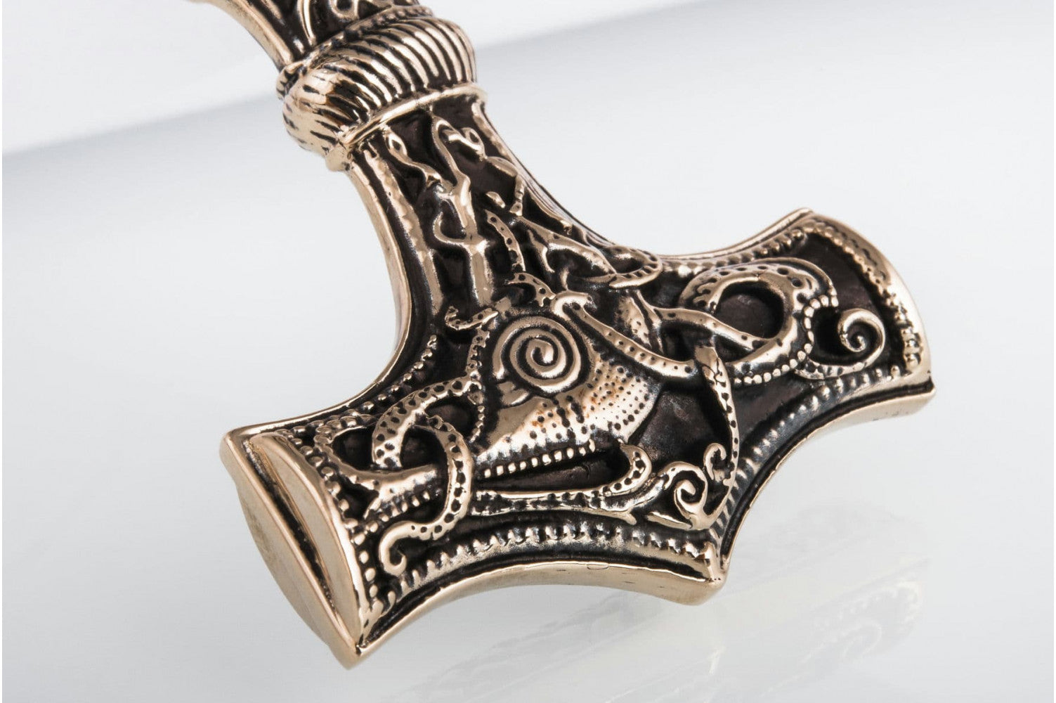 Huge Thor's Hammer Pendant Bronze Mjolnir from Mammen Village - vikingworkshop