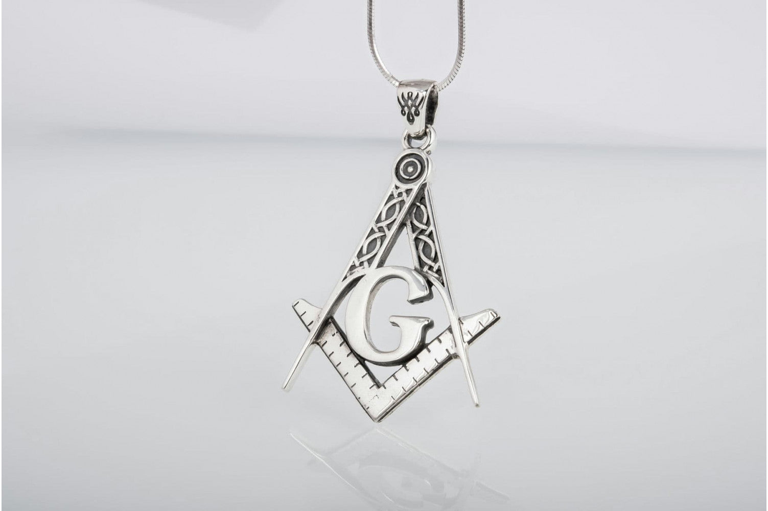 Masonic Pendant Sterling Silver Handmade Jewelry - vikingworkshop