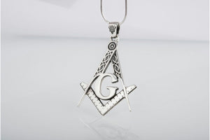 Masonic Pendant Sterling Silver Handmade Jewelry - vikingworkshop