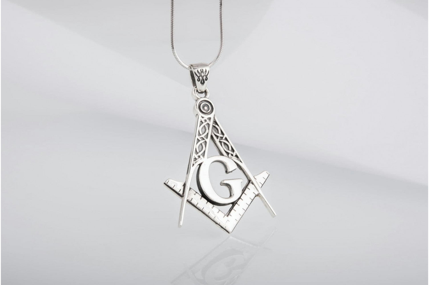 Masonic Pendant Sterling Silver Handmade Jewelry - vikingworkshop