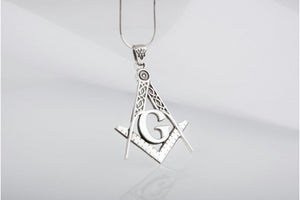 Masonic Pendant Sterling Silver Handmade Jewelry - vikingworkshop