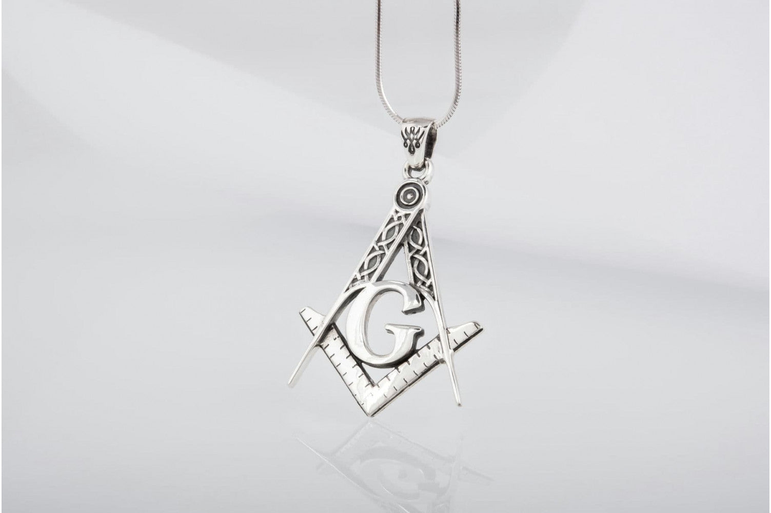 Masonic Pendant Sterling Silver Handmade Jewelry - vikingworkshop