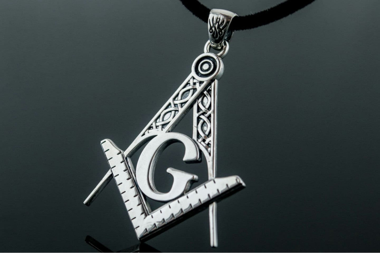 Masonic Pendant Sterling Silver Handmade Jewelry - vikingworkshop