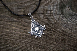 Masonic Symbol with Skull Sterling Silver Handmade Jewelry - vikingworkshop