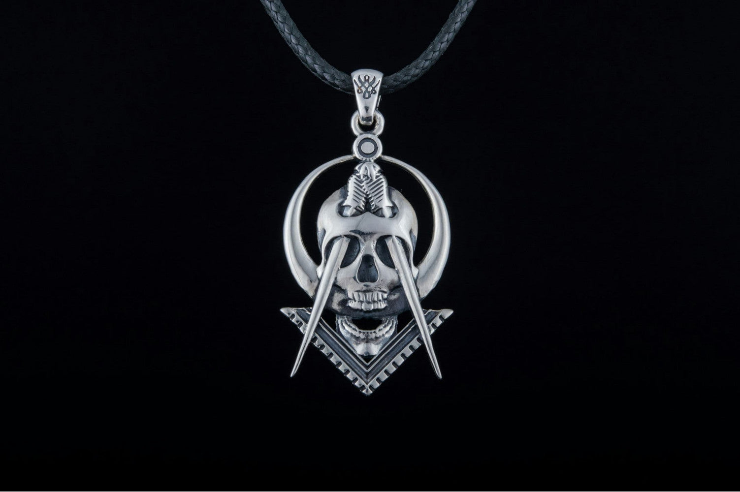 Masonic Style Pendant Sterling Silver Handmade Jewelry - vikingworkshop