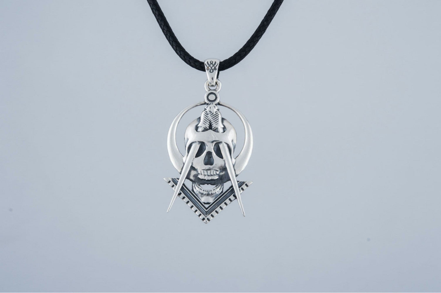 Masonic Style Pendant Sterling Silver Handmade Jewelry - vikingworkshop