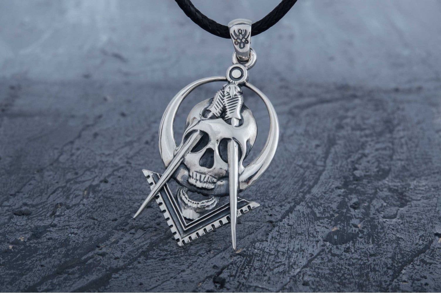 Masonic Style Pendant Sterling Silver Handmade Jewelry - vikingworkshop