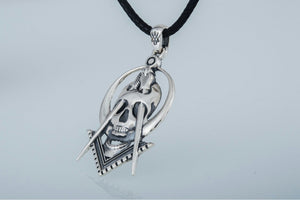 Masonic Style Pendant Sterling Silver Handmade Jewelry - vikingworkshop