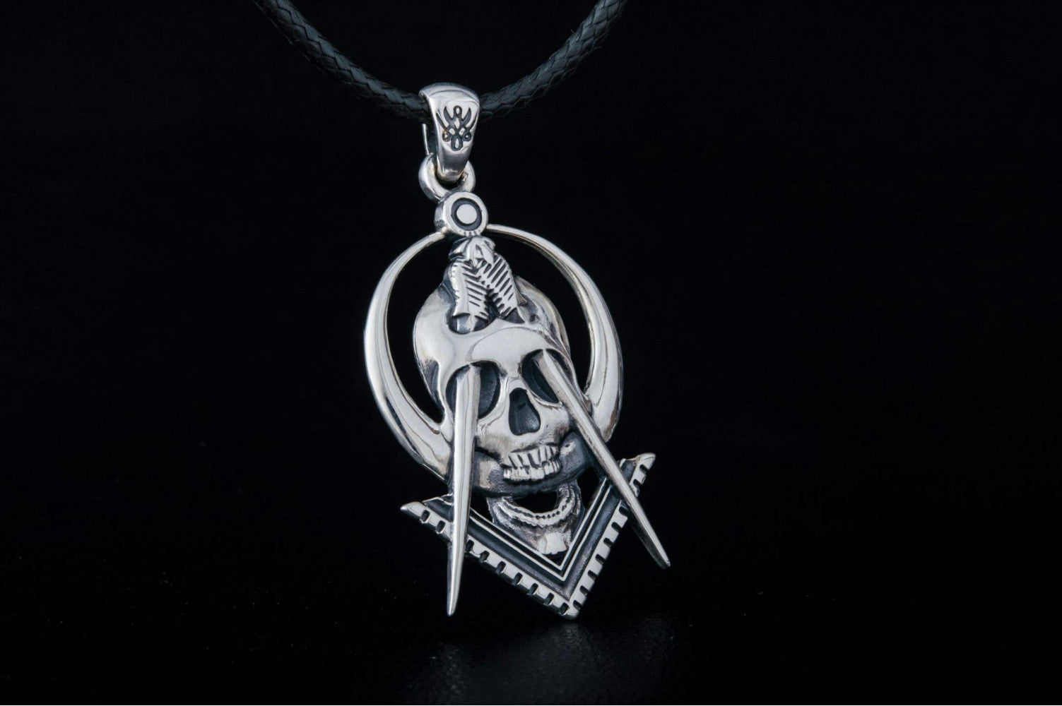 Masonic Style Pendant Sterling Silver Handmade Jewelry - vikingworkshop