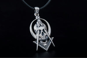 Masonic Style Pendant Sterling Silver Handmade Jewelry - vikingworkshop