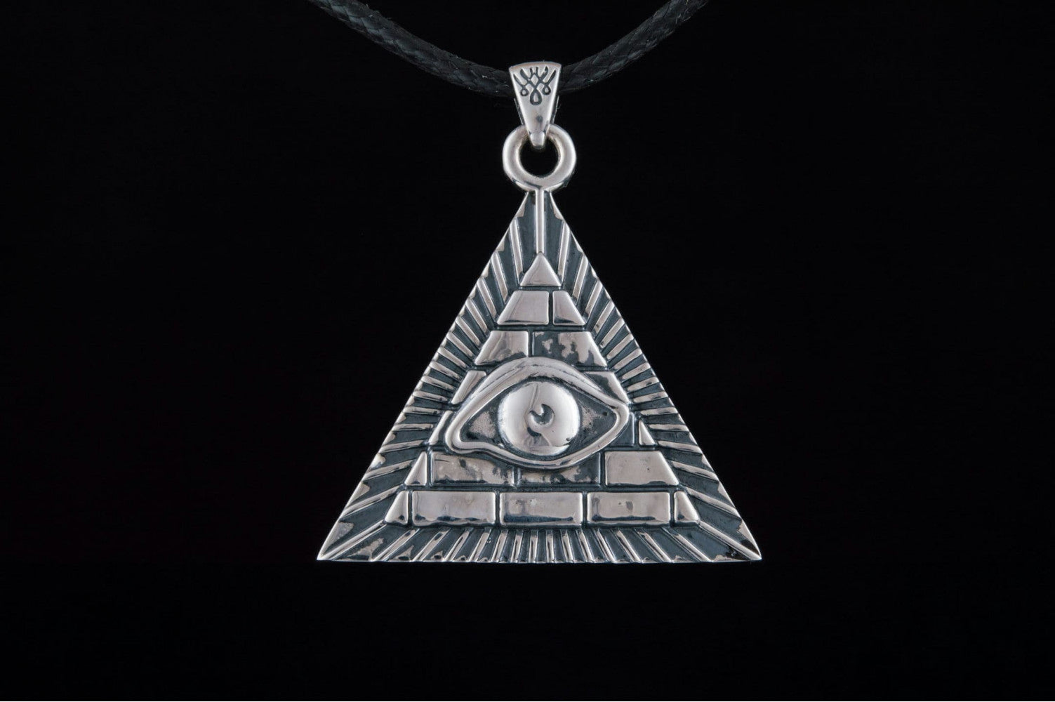 Masonic Symbol with Pyramid Sterling Silver Pendant - vikingworkshop