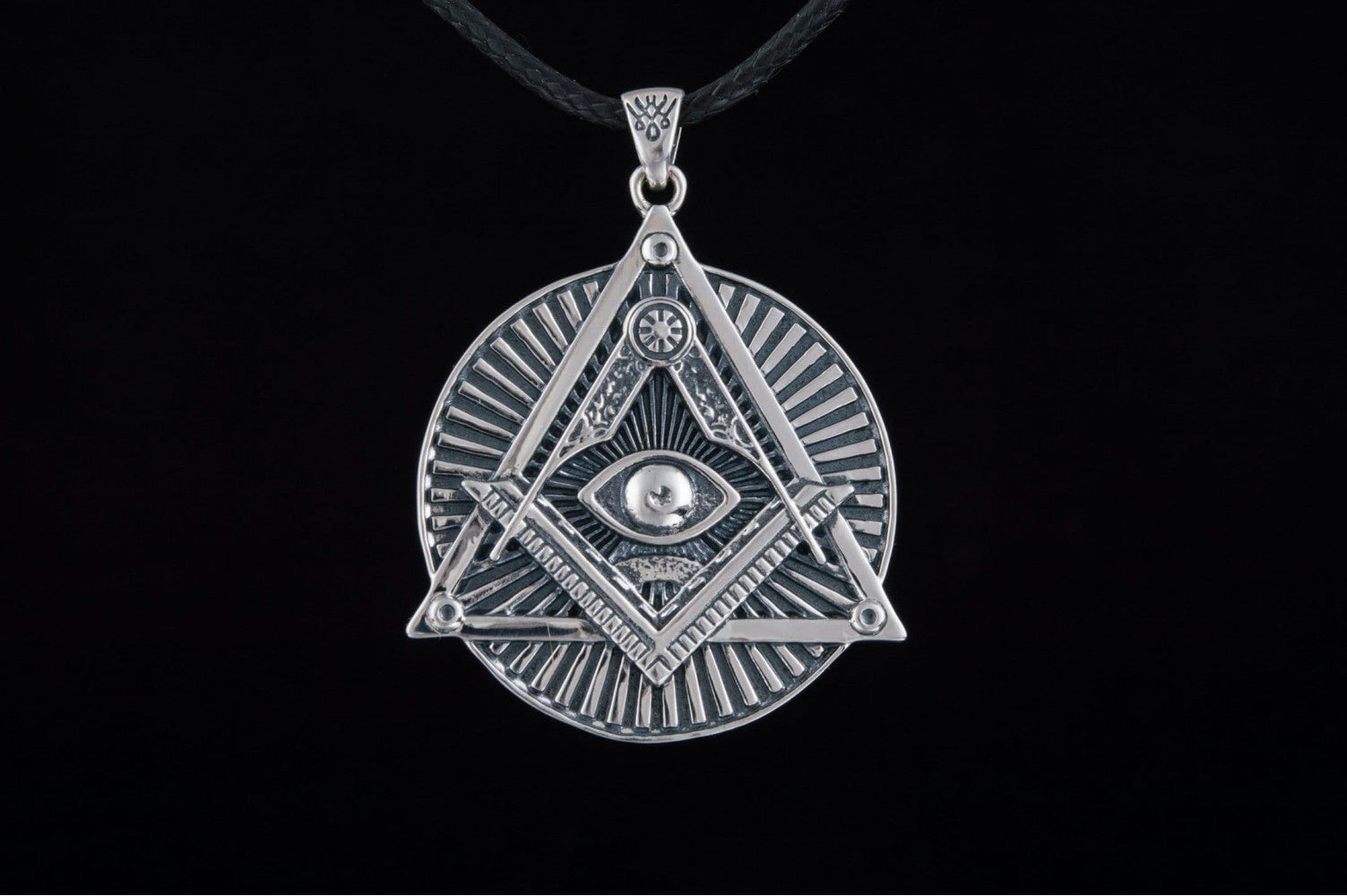 Handmade Pendant with Masonic Symbol Sterling Silver Jewelry - vikingworkshop