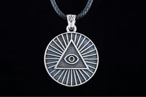 Pendant with Masonic Symbol Sterling Silver Jewelry - vikingworkshop