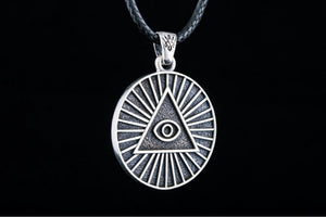 Pendant with Masonic Symbol Sterling Silver Jewelry - vikingworkshop