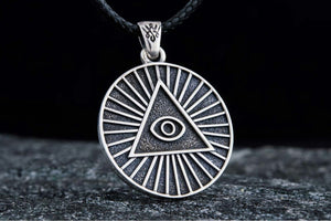 Pendant with Masonic Symbol Sterling Silver Jewelry - vikingworkshop