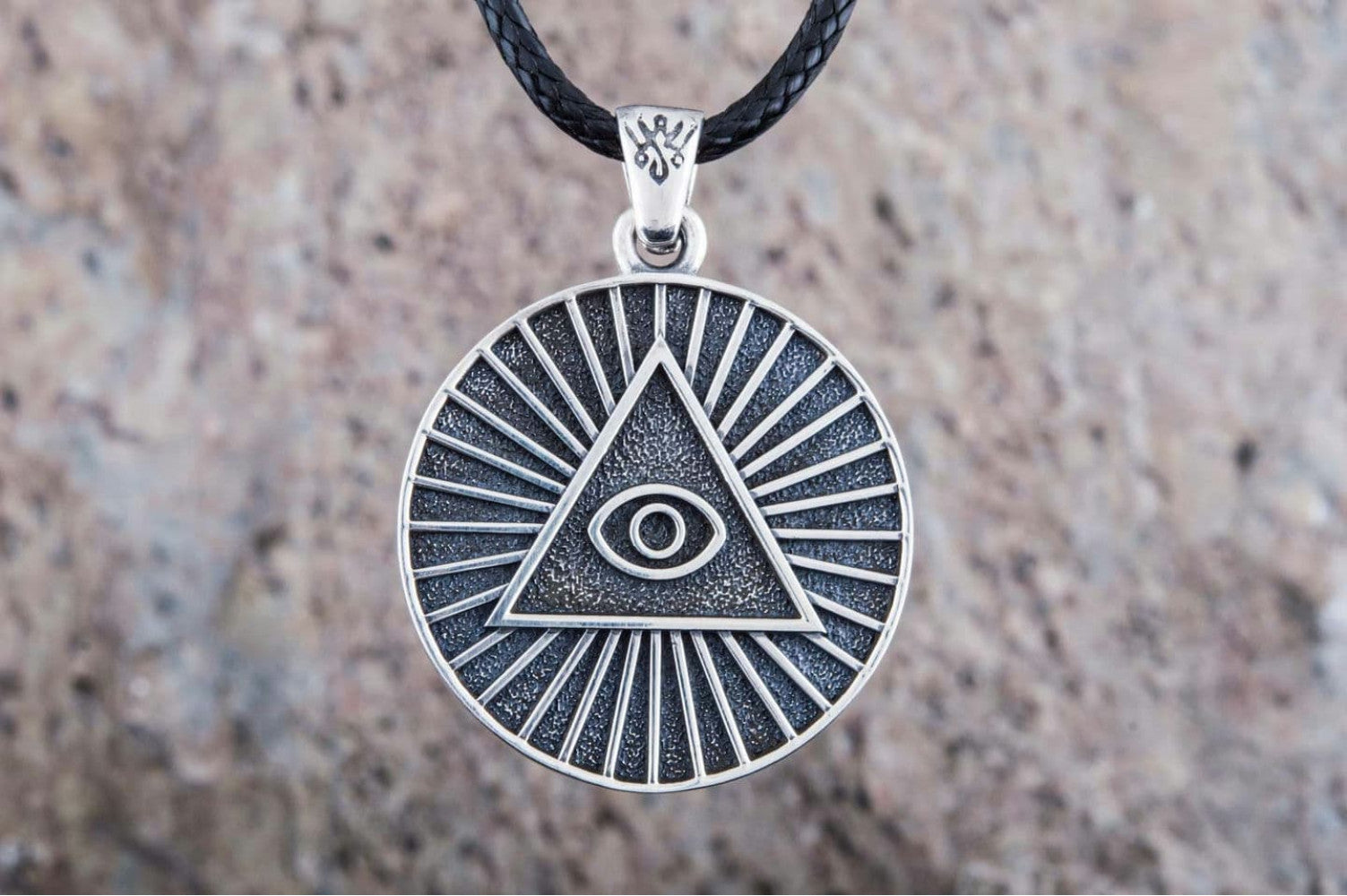 Pendant with Masonic Symbol Sterling Silver Jewelry - vikingworkshop