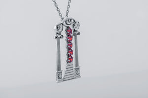 Masonic Pendant with Red Gemstones - vikingworkshop