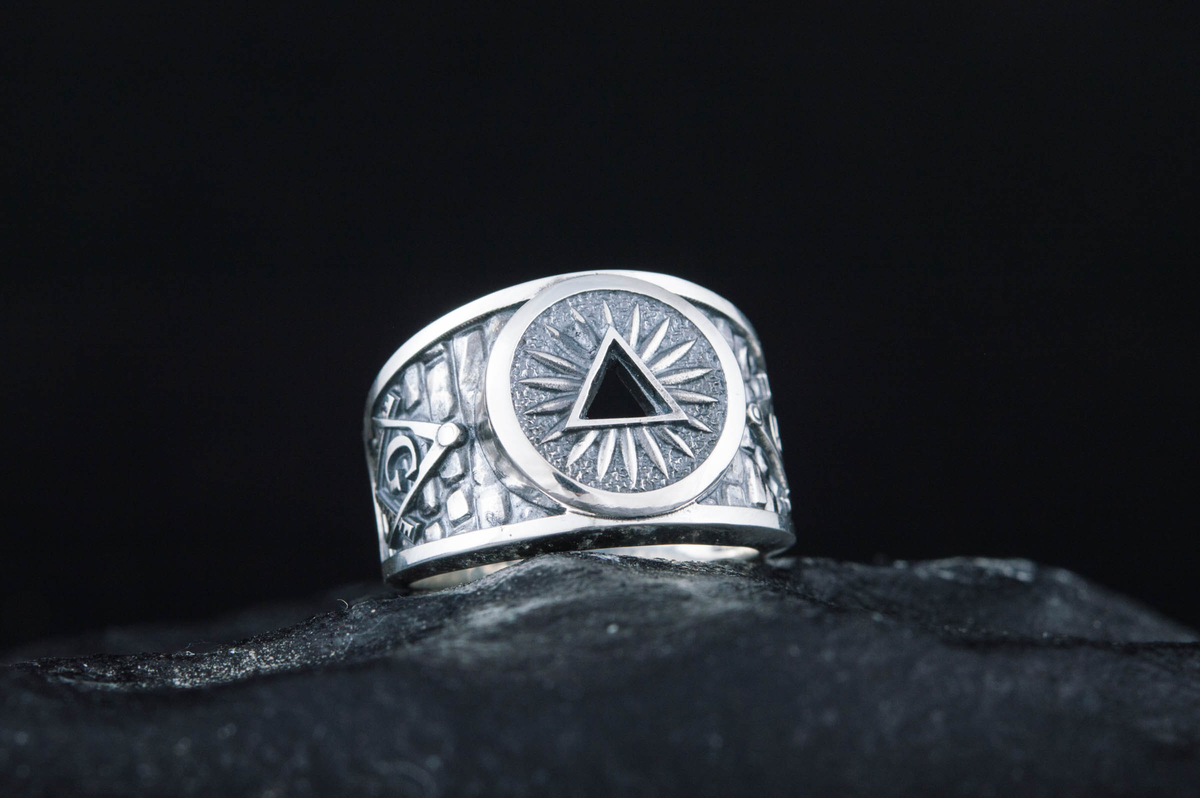 Masonic Ring Sterling Silver Handcrafted Jewelry - vikingworkshop