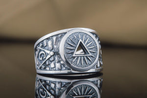 Masonic Ring Sterling Silver Handcrafted Jewelry - vikingworkshop