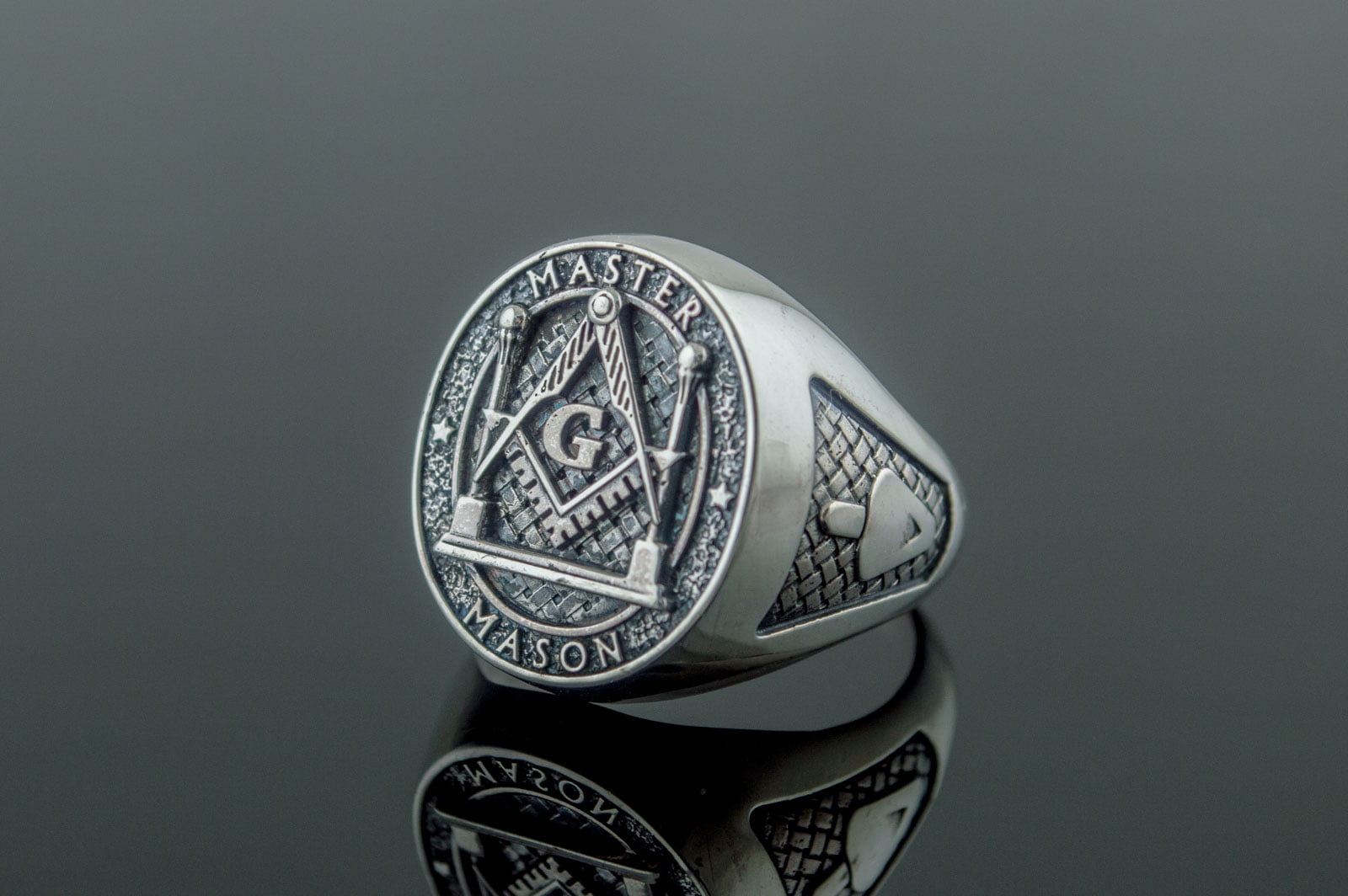 Master Mason Ring Sterling Silver Handmade Unique Jewelry - vikingworkshop