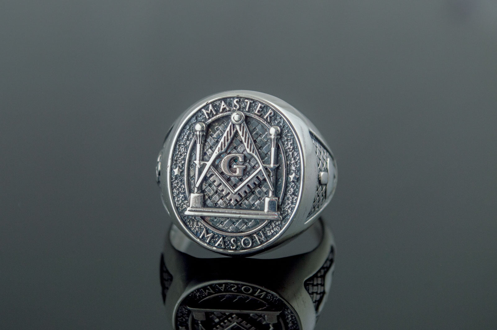 Master Mason Ring Sterling Silver Handmade Unique Jewelry - vikingworkshop