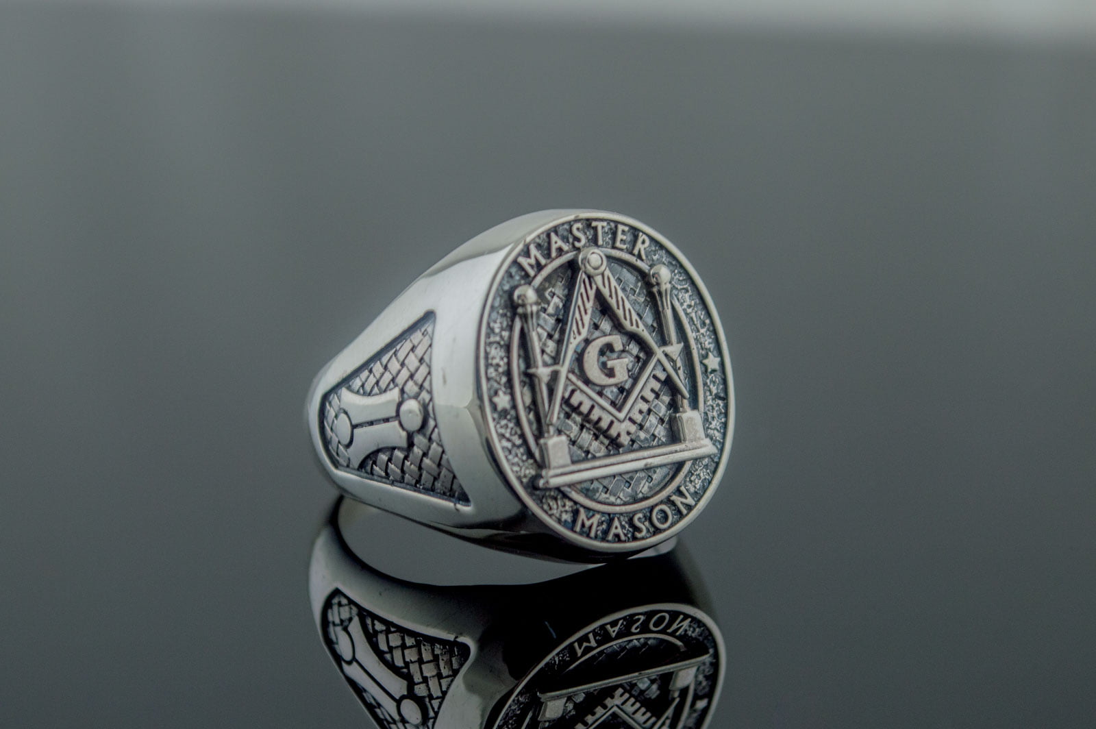 Master Mason Ring Sterling Silver Handmade Unique Jewelry - vikingworkshop