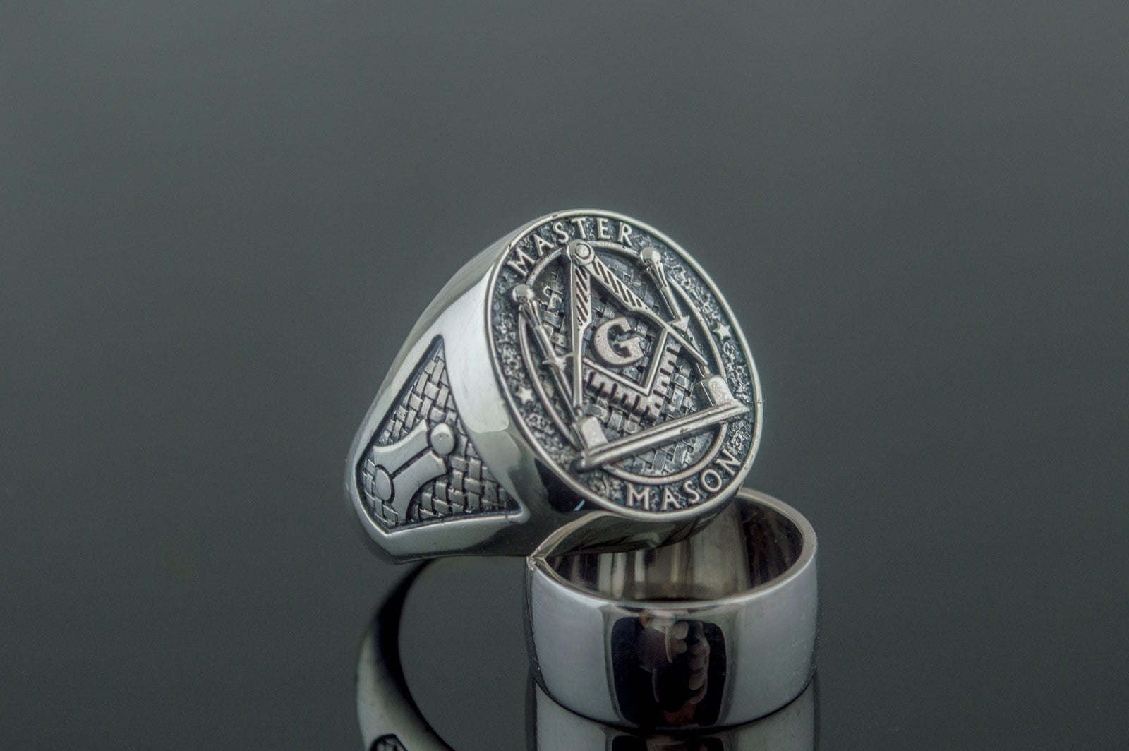 Master Mason Ring Sterling Silver Handmade Unique Jewelry - vikingworkshop