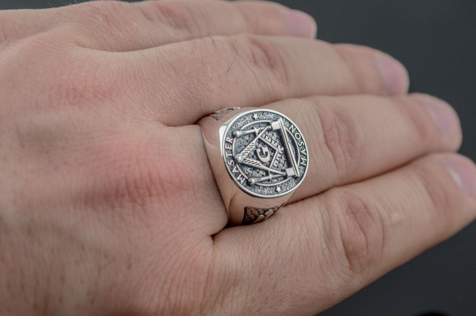 Master Mason Ring Sterling Silver Handmade Unique Jewelry - vikingworkshop